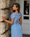Elegant Blue Off-Shoulder Mermaid Long Prom Dress Ideas, Evening Party Dresses,WGP1813