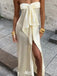 Elegant White Sweetheart Side Slit Long Prom Dress Ideas, Evening Party Dresses,WGP1925