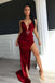 Elegant Pink V-Neck Mermaid Side Slit Long Prom Dress Ideas, Evening Party Dresses, WGP2025