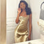 Elegant Yellow Spaghetti Strap Mermaid Long Prom Dress Ideas, Evening Party Dresses, WGP2011