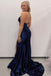 Elegant Green V-Neck Mermaid Side Slit Long Prom Dress Ideas, Evening Party Dresses, WGP1997