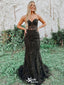 Elegant Black Sweetheart Mermaid Side Slit Lace Party Prom Dresses,Evening Dress Online, WGP825