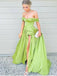 Elegant Green Off Shoulder Sweetheart A-Line Side Slit Party Prom Dresses,Evening Dress Online, WGP824