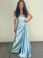 Elegant Baby Blue Off Shoulder Lace Mermaid Party Prom Dresses,Evening Dress Online, WGP832