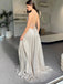 Elegant White Spaghetti Strap A-line Side Slit Sleeveless Party Prom Dresses,Evening Dress Online, WGP838