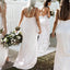 Sexy White Spaghetti Strap V-Neck Mermaid Sleeveless Wedding Guest Bridesmaid Dresses,WGM399