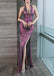 Sexy Purple V-Neck Mermaid Long Prom Dress Ideas, Evening Party Dresses,WGP1879