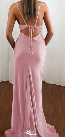 Sexy V-neck Spaghetti Strap Mermaid  Long Prom Dress Ideas, Evening Party Dresses,WGP1104
