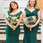 Elegant Green V-Neck Mermaid&nbsp;Sleeveless Wedding Guest Bridesmaid Dresses,WGM406