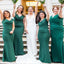 Elegant Green V-Neck Mermaid&nbsp;Sleeveless Wedding Guest Bridesmaid Dresses,WGM406