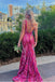 Unique Pink Spaghetti Strap Mermaid  Long Prom Dress Ideas, Evening Party Dresses,WGP1726