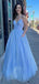 Elegant A-Line Spaghetti Straps V Neck Sleeveless Cheap Maxi Long Party Prom Gowns,Evening Dresses,WGP412