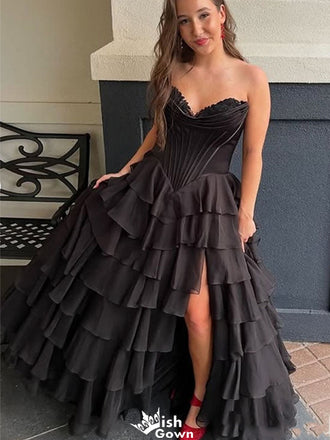 Sexy Strapless Sweetheart A-line Long Prom Dress Ideas, Evening Party Dresses,WGP1237