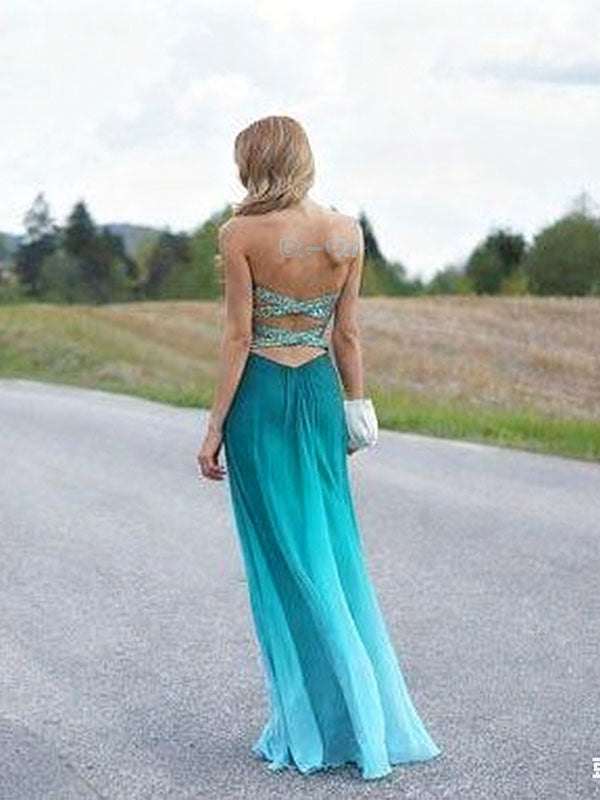 Unique Teal Sweetheart A-Line Long Prom Dress Ideas, Evening Party Dresses,WGP1700
