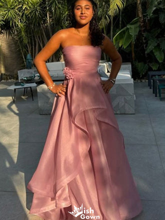 Gorgeous Straight Across Strapless A-line Long Prom Dress Ideas, Evening Party Dresses,WGP1248
