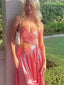 Sexy Spaghetti Strap V-neck Backless A-line Long Prom Dress Ideas, Evening Party Dresses,WGP1262