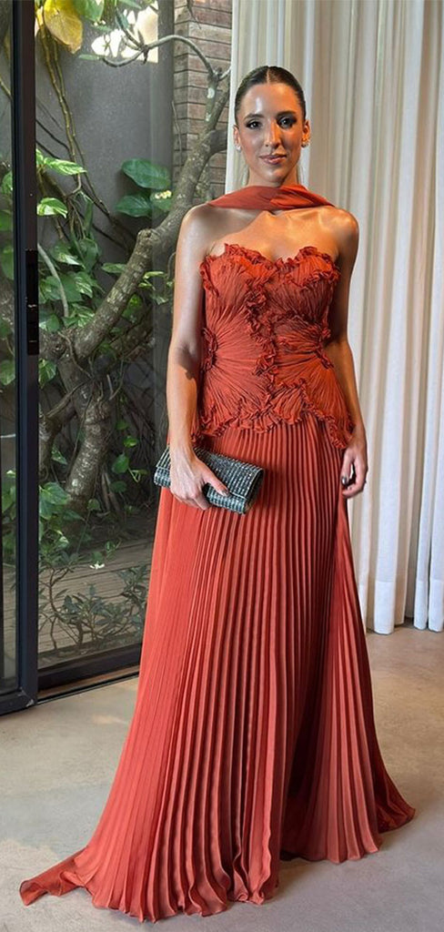 Elegant Applique Orange Sweetheart A-Line Long Prom Dress Ideas, Evening Party Dresses,WGP1860