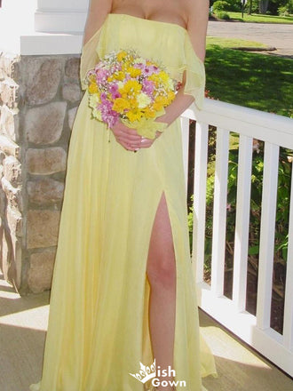 Gorgeous Straight Across Off-shoulder A-line Long Prom Dress Ideas, Evening Party Dresses,WGP1280