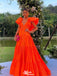 Gorgeous V-neck A-line Unique Long Prom Dress Ideas, Evening Party Dresses,WGP1346