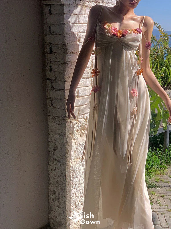 Elegant White Spaghetti Strap Mermaid Long Prom Dress Ideas, Evening Party Dresses,WGP1836