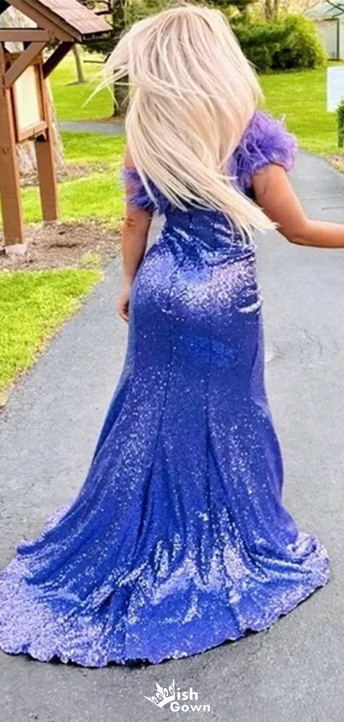 Unique One-shoulder Mermaid Long Prom Dress Ideas, Evening Party Dresses,WGP1375