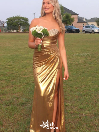 Elegant Sweetheart Strapless Mermaid Long Prom Dress Ideas, Evening Party Dresses,WGP1423