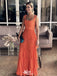 Elegant Orange Square A-Line Popular Long Evening Dresses, Formal Dresses, Birthday Party, WGP622