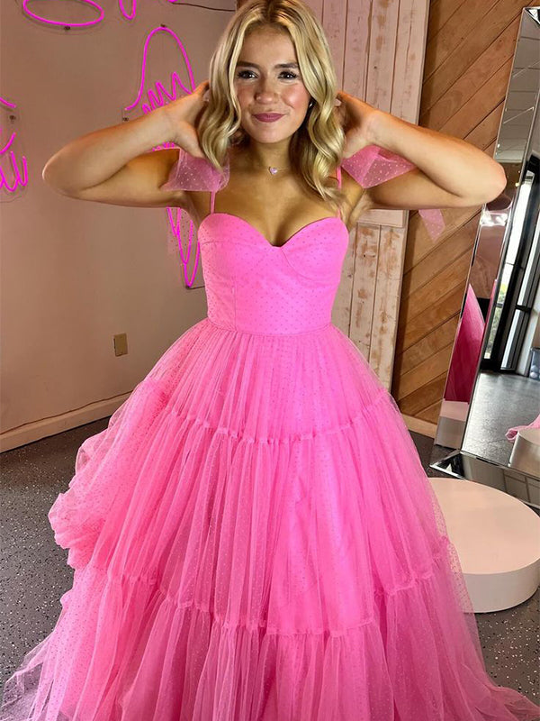 Cute Pink A-Line Sweetheart Popular Long Evening Dresses, Formal Dresses, Birthday Party, WGP621