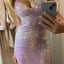 Charming Purple Spaghetti Strap Mermaid  Long Prom Dress Ideas, Evening Party Dresses,WGP1718