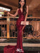 Charming Red V-Neck Mermaid Long Prom Dress Ideas, Evening Party Dresses, WGP2005