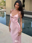 Elegant Pink Spaghetti Strap Mermaid Long Prom Dress Ideas, Evening Party Dresses,WGP1862
