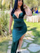 Casual Spaghetti Strap V-neck Sheath Long Prom Dress Ideas, Evening Party Dresses,WGP1453