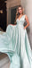 Gorgerous V-Neck A-Line Popular Long Evening Dresses, Formal Dresses, Birthday Party, WGP627