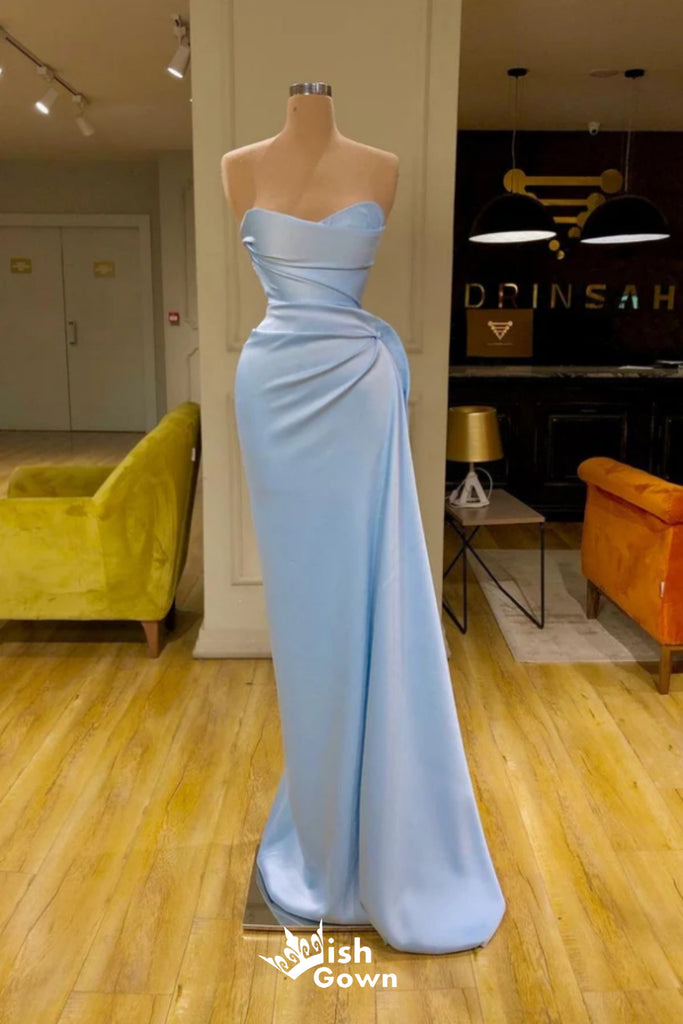 Elegant Sexy Blue Strapless Sweetheart Mermaid Long Party Dress Prom Dresses,Evening Dress Online, WGP882