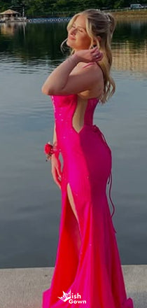 Sexy Spaghetti Strap V-neck Mermaid Long Prom Dress Ideas, Evening Party Dresses,WGP1509