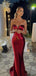 Sexy Red Mermaid Sweetheart Long Sleeve Popular Long Evening Dresses, Formal Dresses, Birthday Party, WGP653