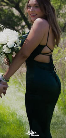 Elegant Spaghetti Strap Mermaid Long Prom Dress Ideas, Evening Party Dresses,WGP1519