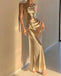 Sexy Gold Spaghetti Strap Mermaid Long Prom Dress Ideas, Evening Party Dresses,WGP1766