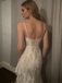 Unique Ivory Lace Mermaid Prom Dress High-Low Ruffle Hem Spaghetti Straps,WGP2141