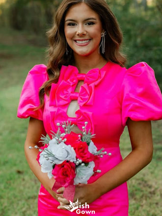 Gorgeous Short Sleeves Sheath Short Mini Homecoming Dress,EPT387