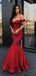 Sexy Red Mermaid Sweetheart Off-Shoulder Lace Evening Dresses, Formal Dresses, Birthday Party, WGP547