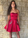 Sexy Red Strapless Beads Sleeveless Popular Cheap Short Homecoming Dresses, Birthday Party EPT243