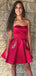 Sexy Red Strapless Beads Sleeveless Popular Cheap Short Homecoming Dresses, Birthday Party EPT243