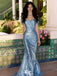 Glamorous Light Blue Shimmering Sequin Evening Gown with Ruched Wrap Bodice,WGP2194
