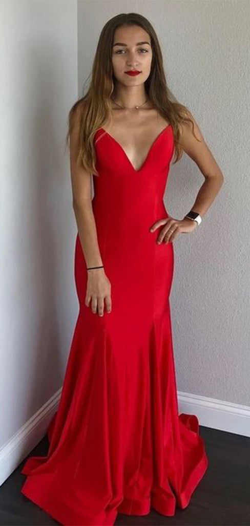 Gorgeous Red Sweetheart Mermaid Criss Cross Long Sleeveless Popular Long Evening Dresses, Formal Dresses, WGP699