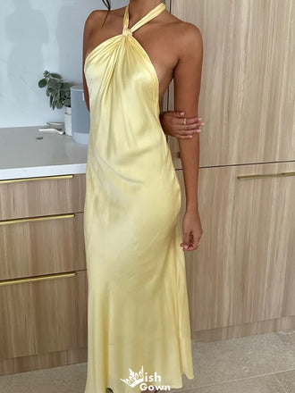 Elegant Halter Backless Mermaid Long Prom Dress Ideas, Evening Party Dresses,WGP1153