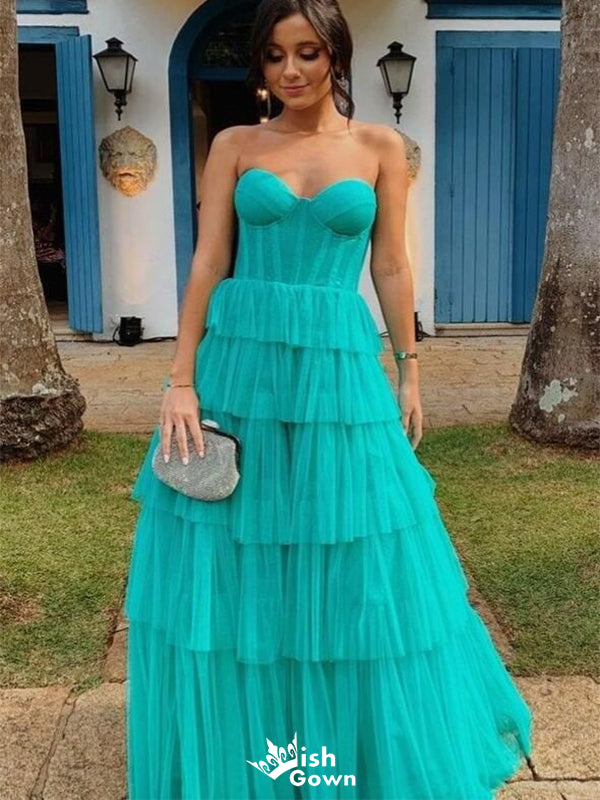 Sexy Green Sweetheart A-Line Long Sleeveless Long Party Prom Dresses,Evening Dress Online, WGP722