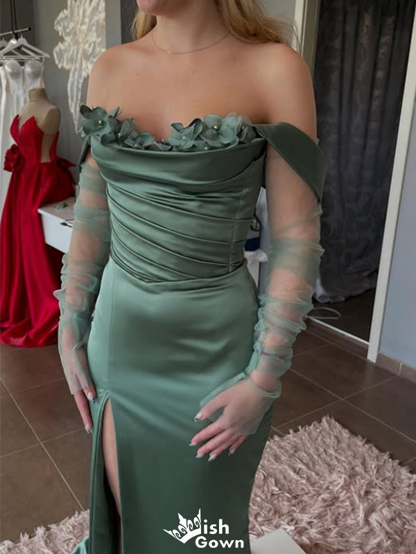Gorgeous Strapless Off-shoulder Mermaid Long Prom Dress Ideas, Evening Party Dresses,WGP1593