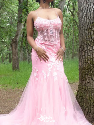 Gorgeous Spaghetti Strap Mermaid Long Prom Dress Ideas, Evening Party Dresses,WGP1597