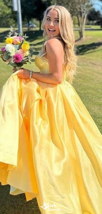 Gorgeous Strapless Sweetheart A-line Long Prom Dress Ideas, Evening Party Dresses,WGP1157